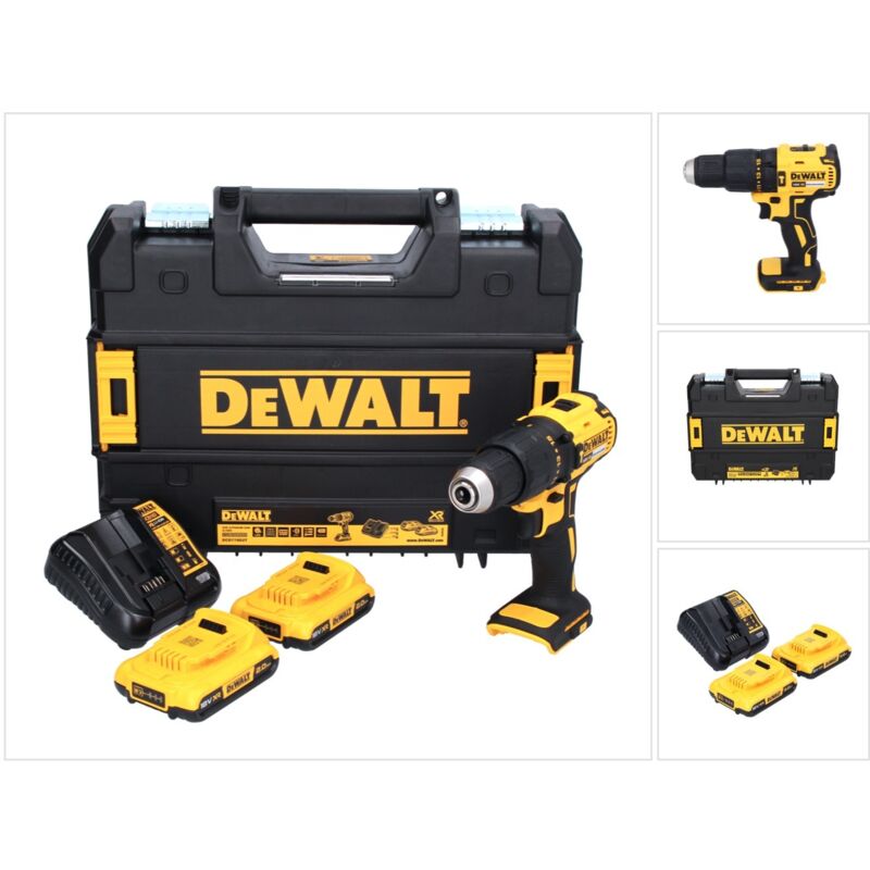 foto del prodotto trapano avvitatore xr 18v, 2 batterie 2.0ah, motore brushless, valigetta tstak inclusa, potente e versatile per uso professionale e domestico,