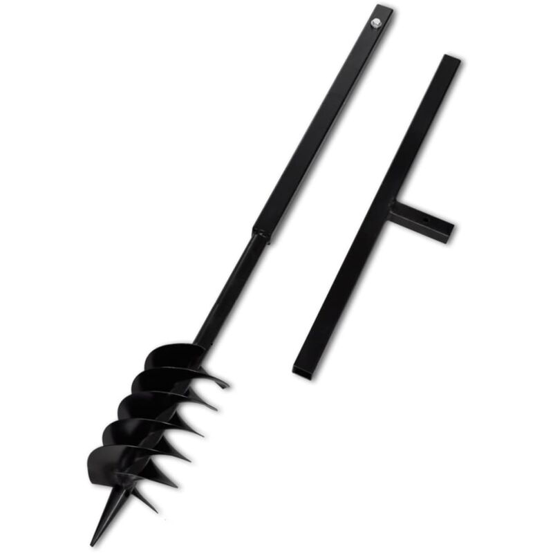 foto del prodotto trapano da terra maniglia auger 120 mm due spirali acciaio nero vidaxl