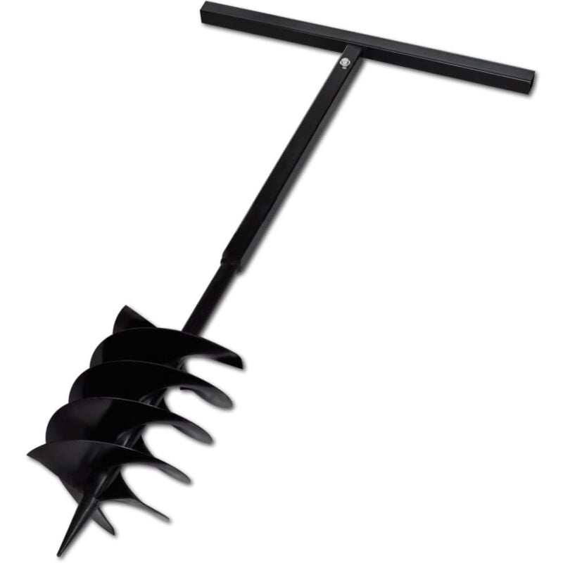 foto del prodotto trapano da terra maniglia auger 200 mm tre spirali acciaio nero vidaxl