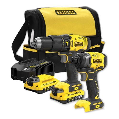 foto del prodotto trapano percussione batteria stanley sfmck465d2s fatmax set con avvita