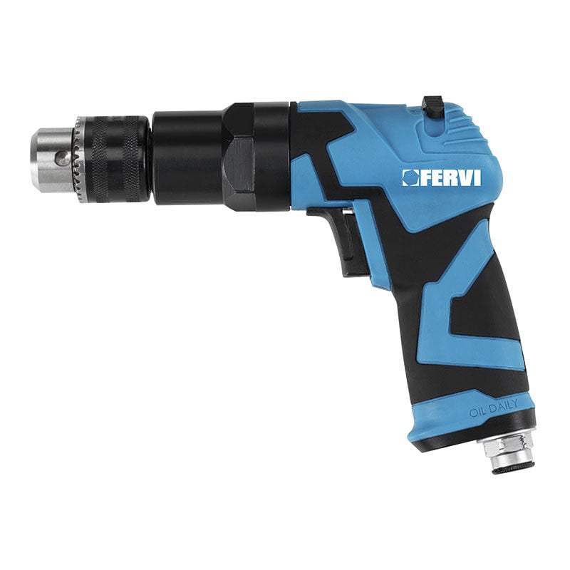 foto del prodotto trapano pneumatico reversibile aria compressa mandrino cremagliera fervi 0418