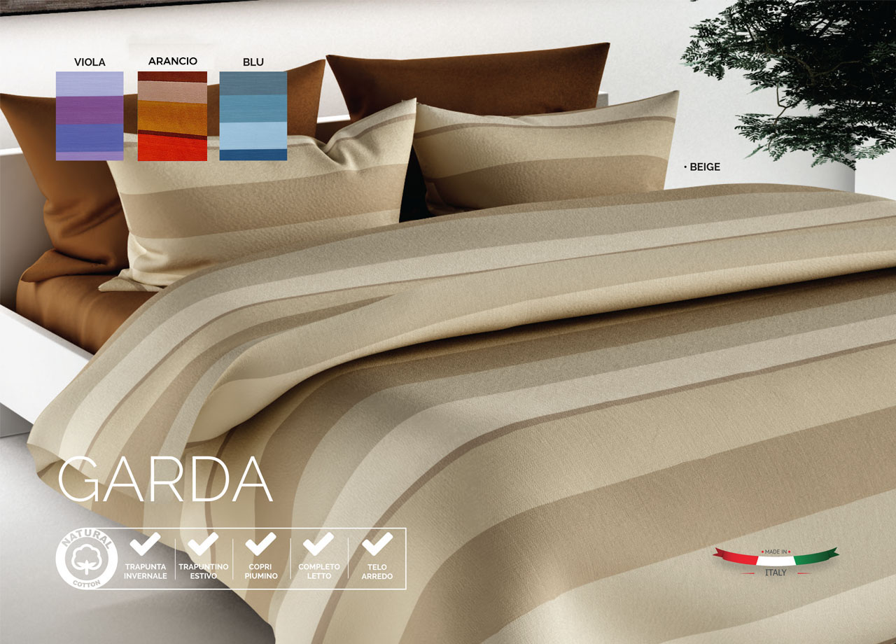 foto del prodotto trapunta estiva quilt primaverile leggero 100gr disegno garda singolo beige