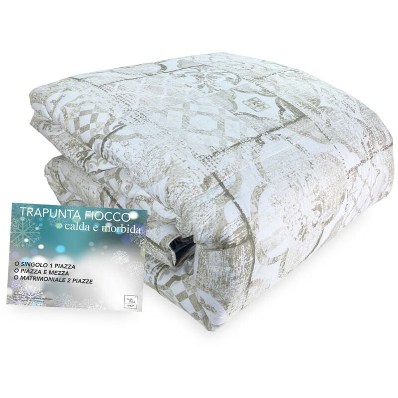 foto del prodotto trapunta fiocco sorrento beige piumone invernale made in italy 1 piazza