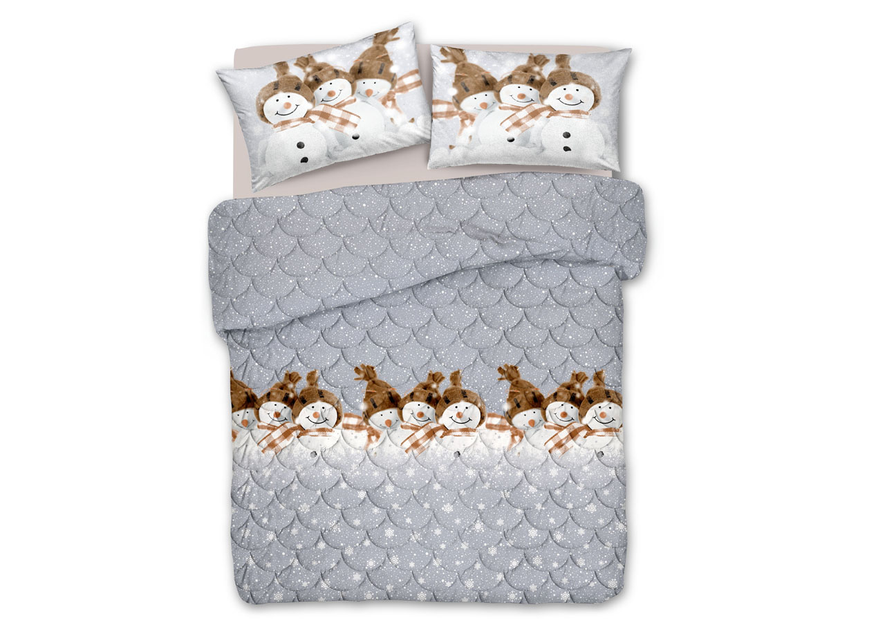 foto del prodotto trapunta invernale disegno snowman 1 piazza singolo beige