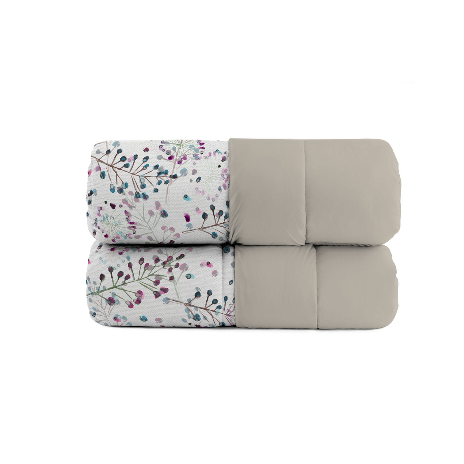 foto del prodotto trapunta invernale matrimoniale stampata in microfibra 200gr double face flor