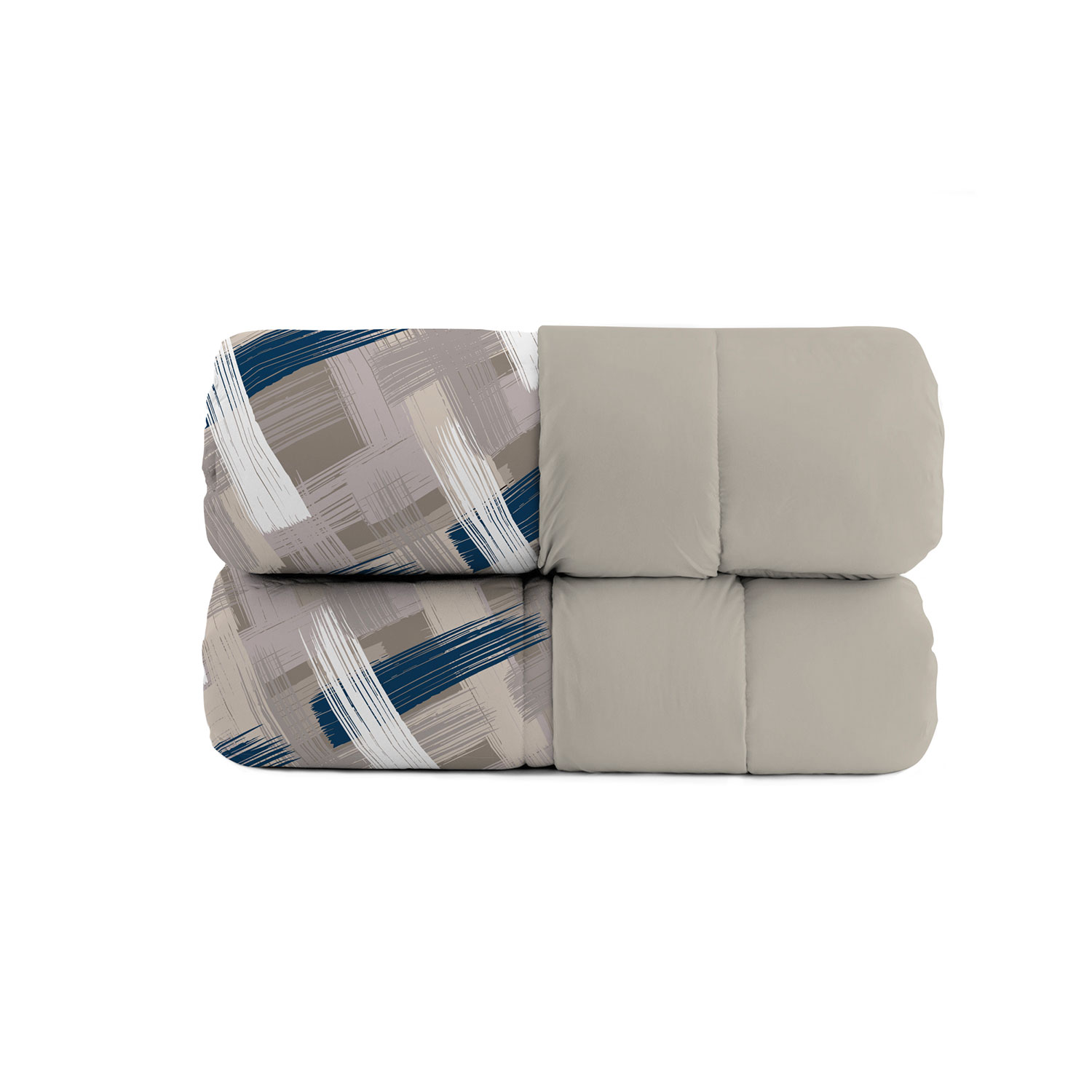 foto del prodotto trapunta invernale matrimoniale stampata in microfibra 200gr double face pennellate