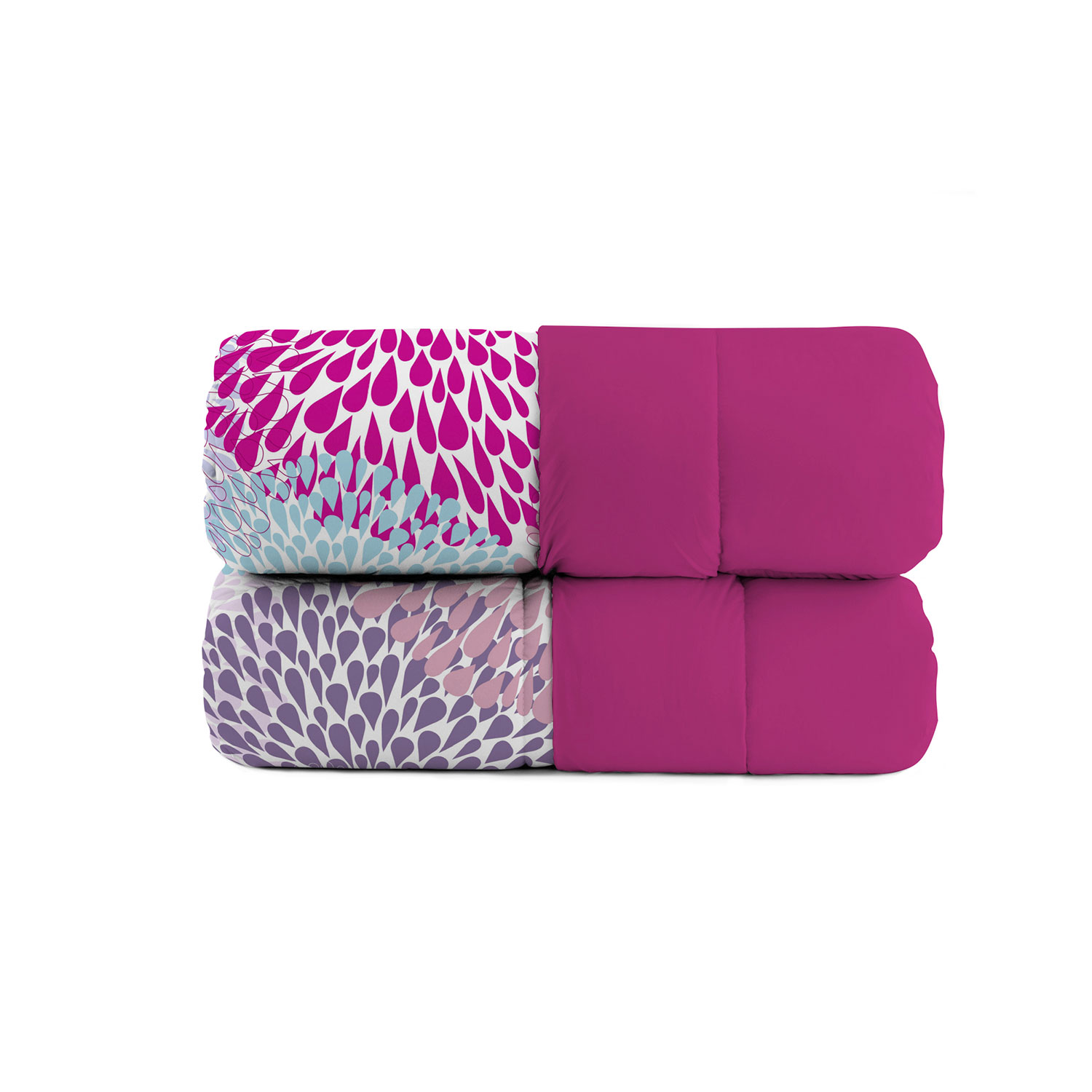 foto del prodotto trapunta invernale matrimoniale stampata in microfibra 200gr double face soffioni