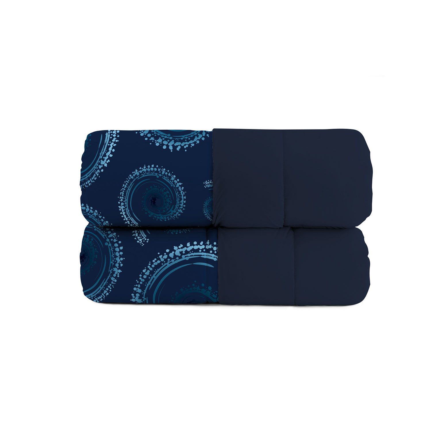 foto del prodotto trapunta invernale matrimoniale stampata in microfibra 200gr double face vortex