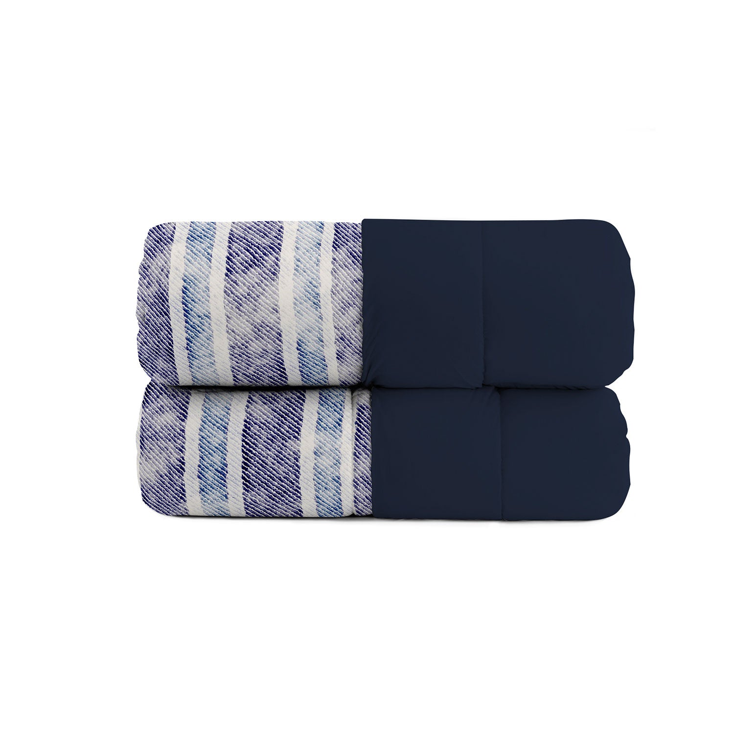 foto del prodotto trapunta invernale singola stampata in microfibra 200gr double face jeans stripes
