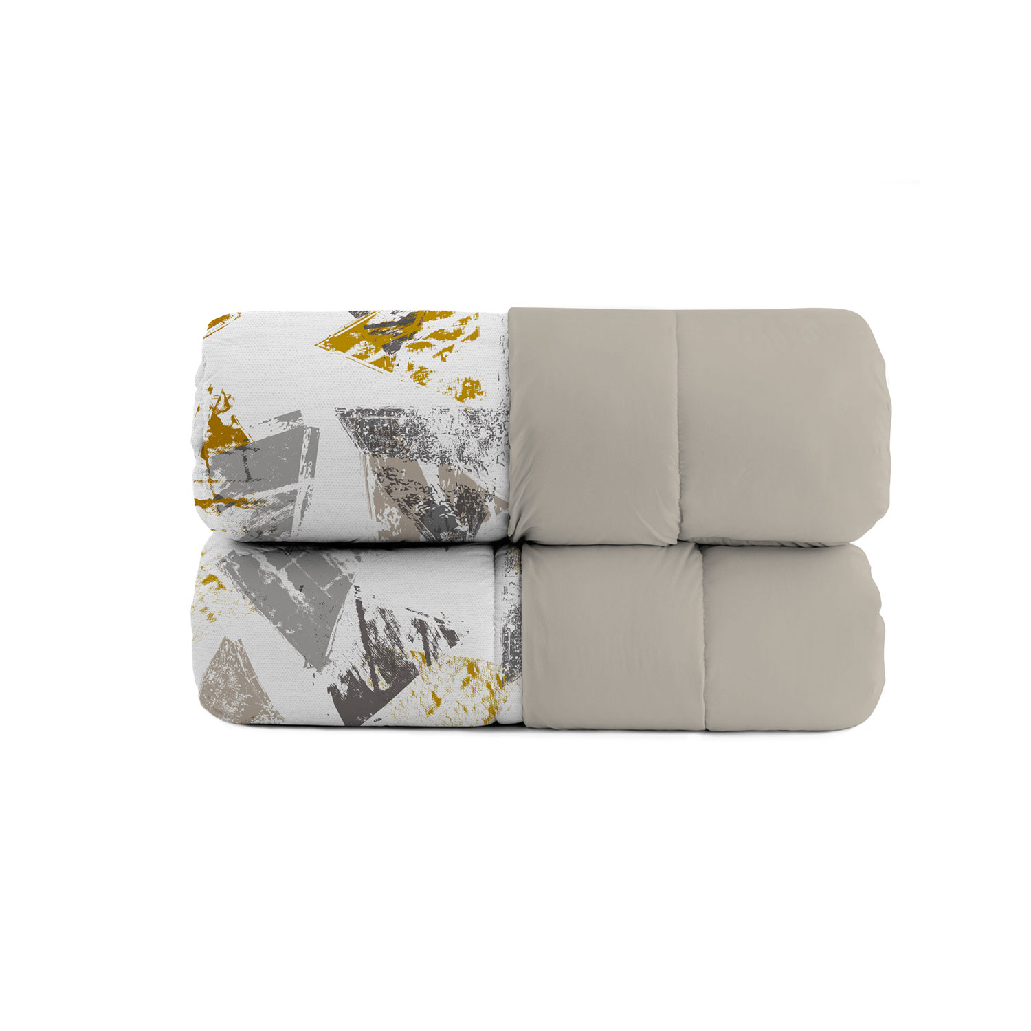 foto del prodotto trapunta invernale singola stampata in microfibra 200gr double face urban giallo