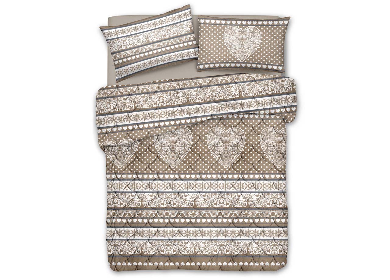 foto del prodotto trapunta piumone invernale linea pensieri delicati disegno new tirolo matrimoniale beige