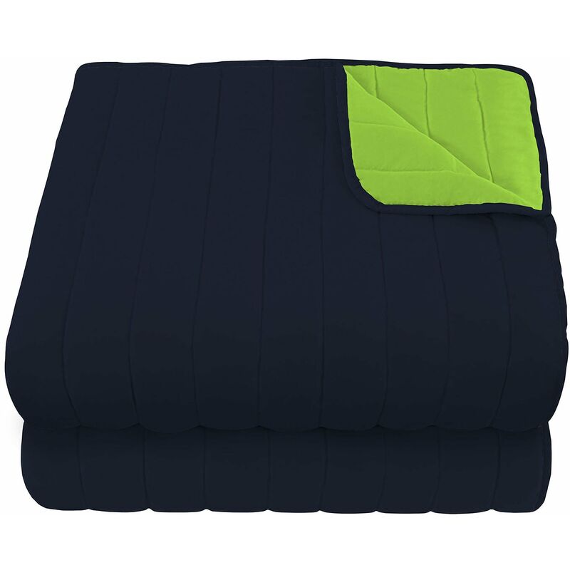 foto del prodotto trapuntino doubleface singolo 100gr verde mela blu scuro