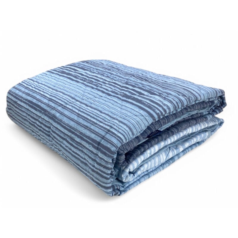 foto del prodotto trapuntino leggero kot stripe blu quilt primaverile estivo cotone 100 anallergico made in italy cm. 170x270