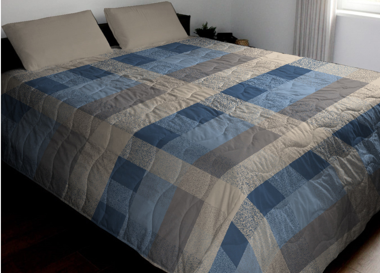 foto del prodotto trapuntino piumino estivo primaverile 100gr mq leggero disegno scotland singolo azzurro