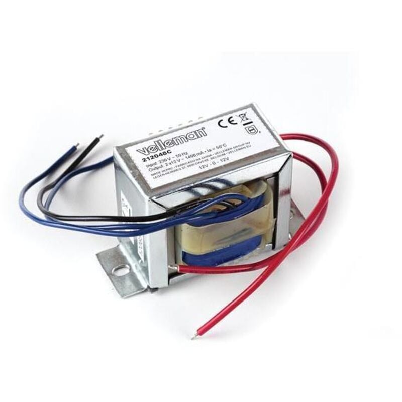 foto del prodotto trasformatore a quadro aperto 34 va 2 x 12 v 1400 ma max.