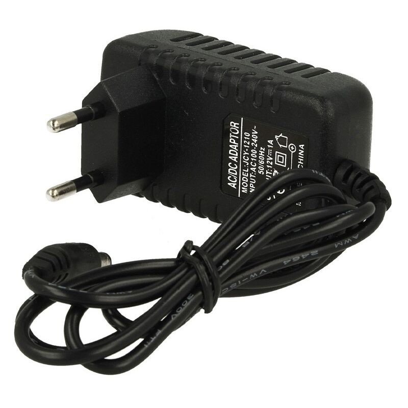 foto del prodotto trasformatore alimentatore con spina ac dc 12v 1a