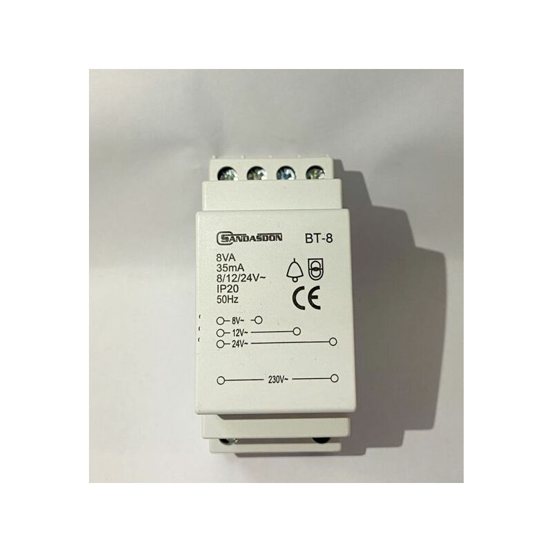 foto del prodotto trasformatore alimentatore suoneria serratura 220v a 8 12 24v ac 8va sd bt8