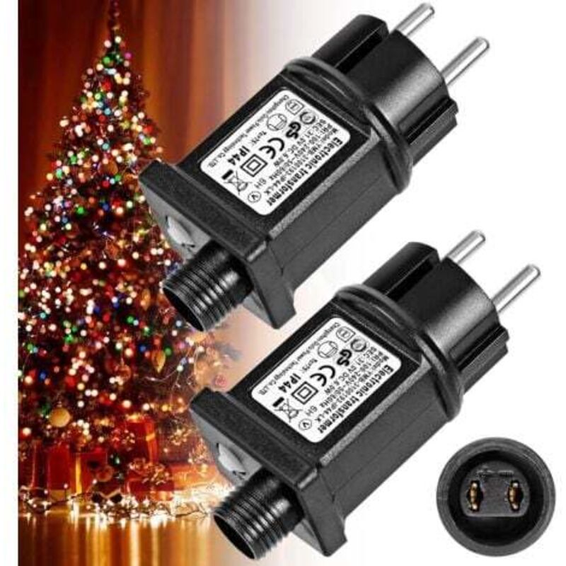 foto del prodotto trasformatore di alimentazione per led 31v 6w, confezione da 2, adattatore driver lampeggiante a bassa tensione ip44 con 8 modalit , timer e funzione
