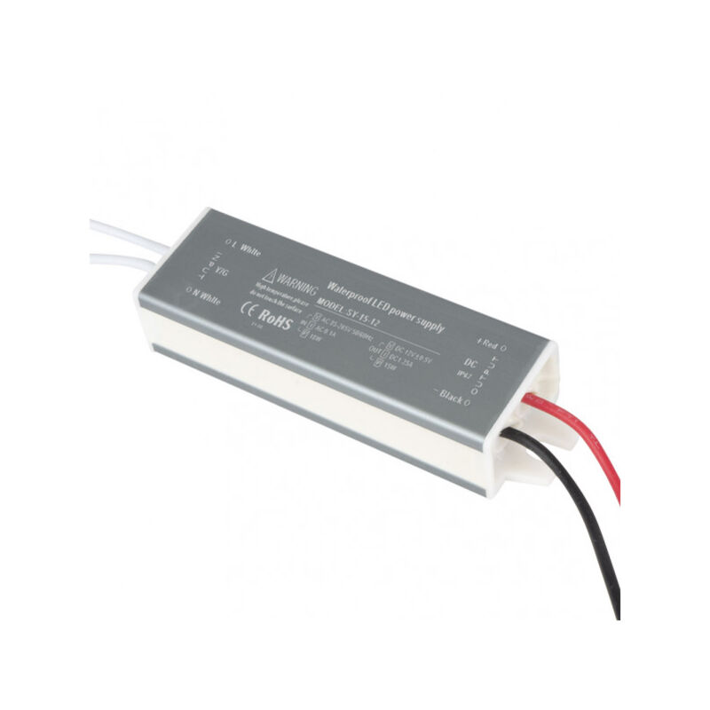 foto del prodotto trasformatore impermeabile 15w 12v ip68 2x3x10,5 cm nastro led freya