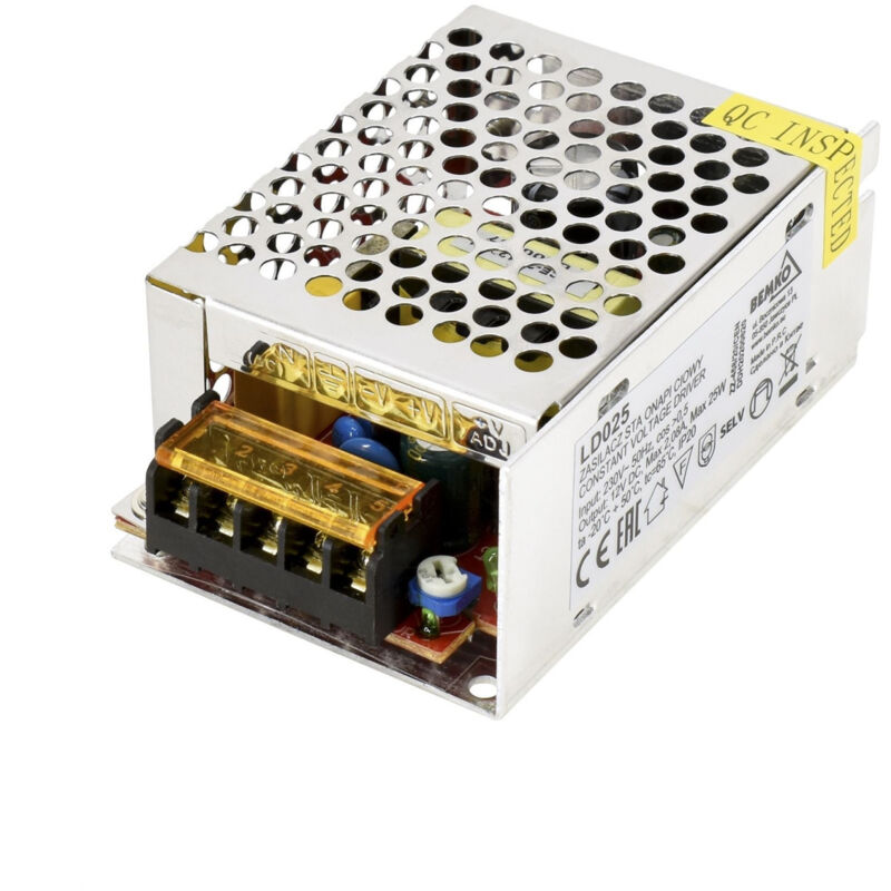 foto del prodotto trasformatore led 12v 25w alimentazione compatta classe i ip20