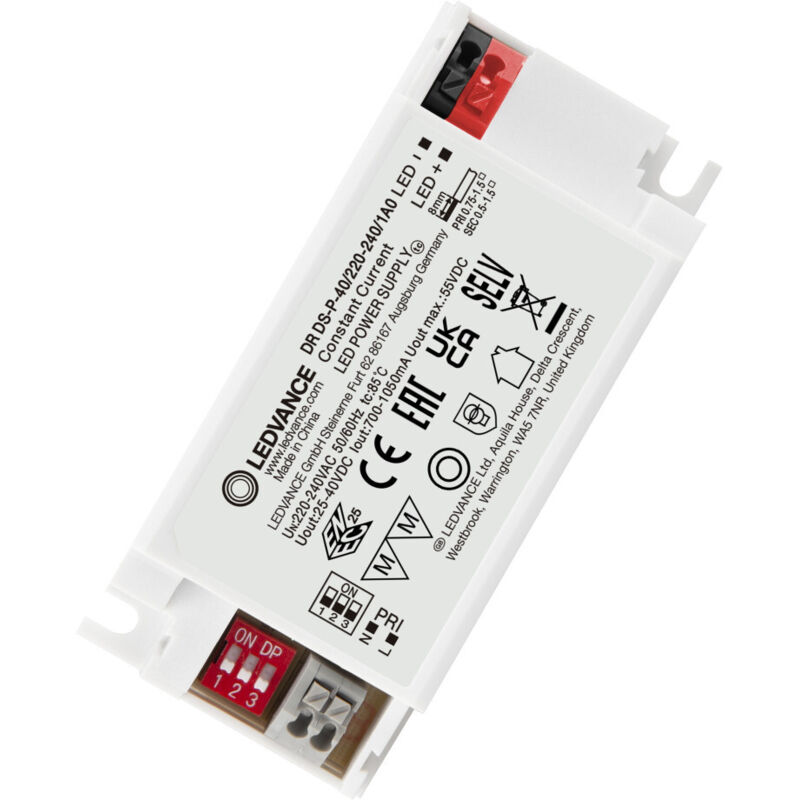 foto del prodotto trasformatore led ledvance ec performance dr ds pfm 40 220 240 1a0 lve 4099854077111 