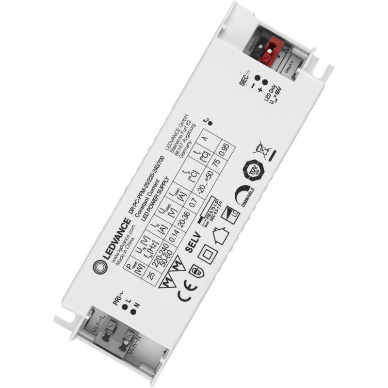 foto del prodotto trasformatore led ledvance ec performance dr pc pfm 25 220 240 700 lve 4058075239852 