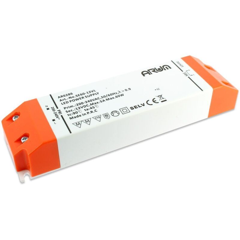foto del prodotto trasformatore led selv 60 watt 220v 12v dc