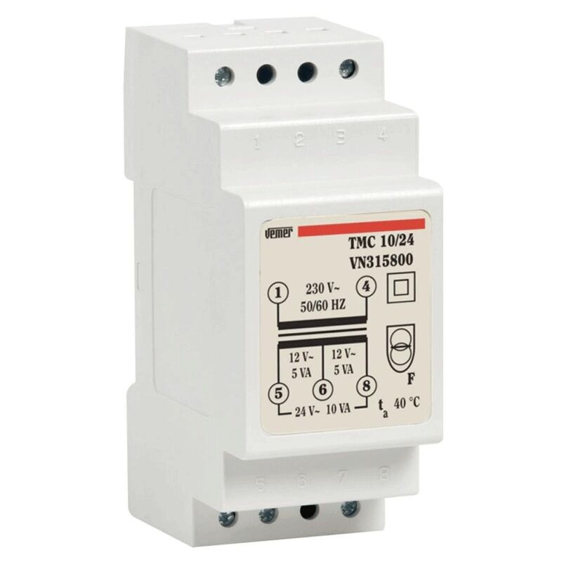 foto del prodotto trasformatore modulare 10va 12 24v 2m vn315800 vemer