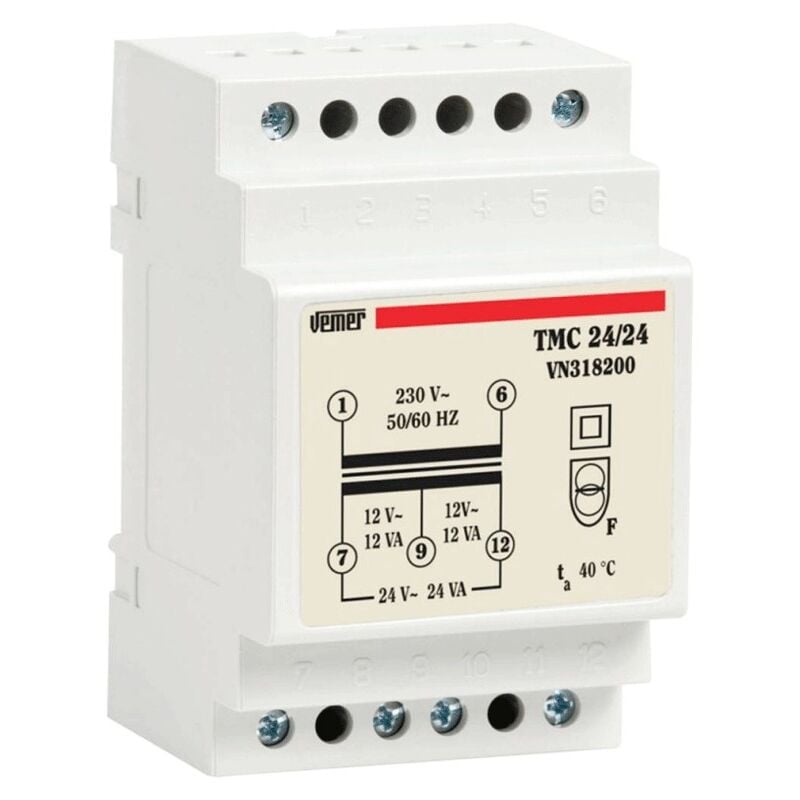 foto del prodotto trasformatore modulare 24va 12 24v 3m vn318200 vemer