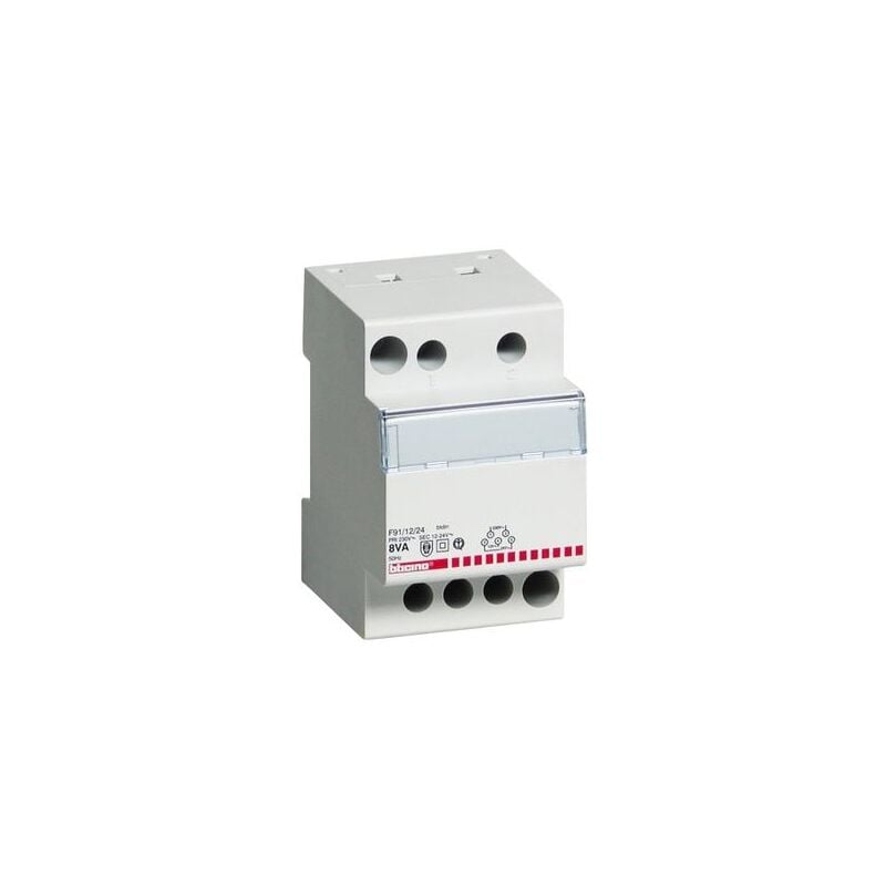 foto del prodotto trasformatore sicurezza monofase prim. 230v sec. 12 24v-8va f91 12 24 - bticino