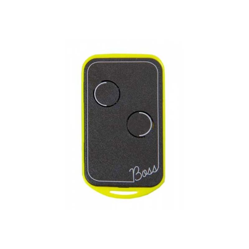foto del prodotto trasmettitore 2 canali codice fisso quarzo 30.900 mhz autoapprendente automazione cancelli nologo boss qc2 y giallo