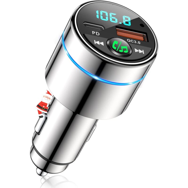 foto del prodotto trasmettitore fm bluetooth 5.3, caricabatteria per auto bluetooth completamente in metallo, pd 30w tipo c qc3.0 caricabatteria rapido per auto, con