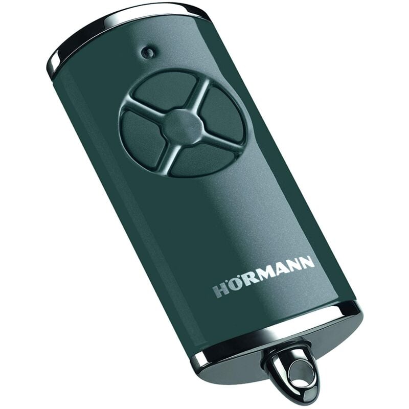 foto del prodotto trasmettitore manuale hse 4 bs frequenza 868 mhz, antracite lucido, azionamento per porta del garage con tappi cromati, batterie, dimensioni 28 x 70