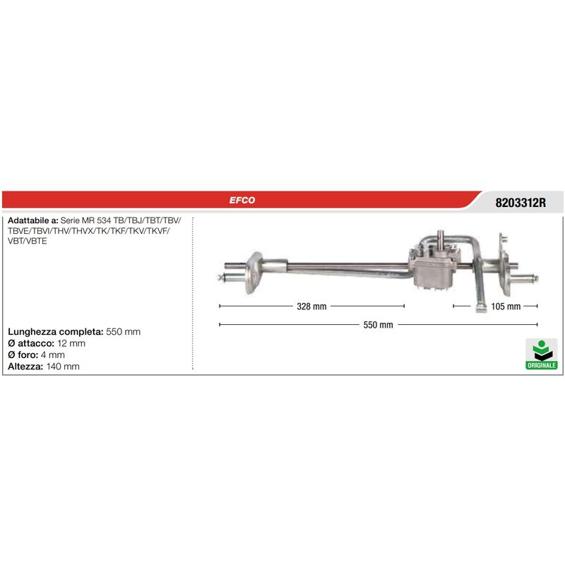 foto del prodotto trasmissione trazione semovenza efco rasaerba tosaerba serie mr 534 8203312r