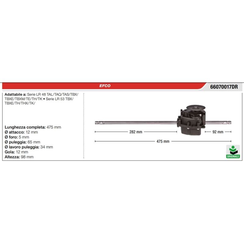 foto del prodotto trasmissione trazione semovenza originale oleomac rasaerba g 48 tal