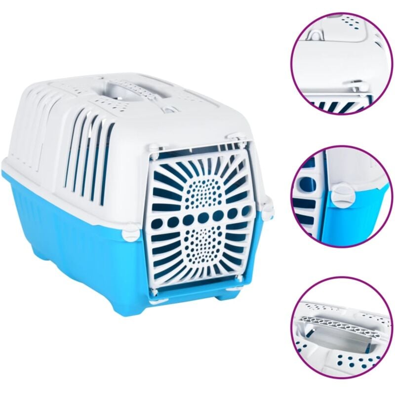 foto del prodotto trasportino per animali bianco e blu 48x31,5x33cm polipropilene vidaxl