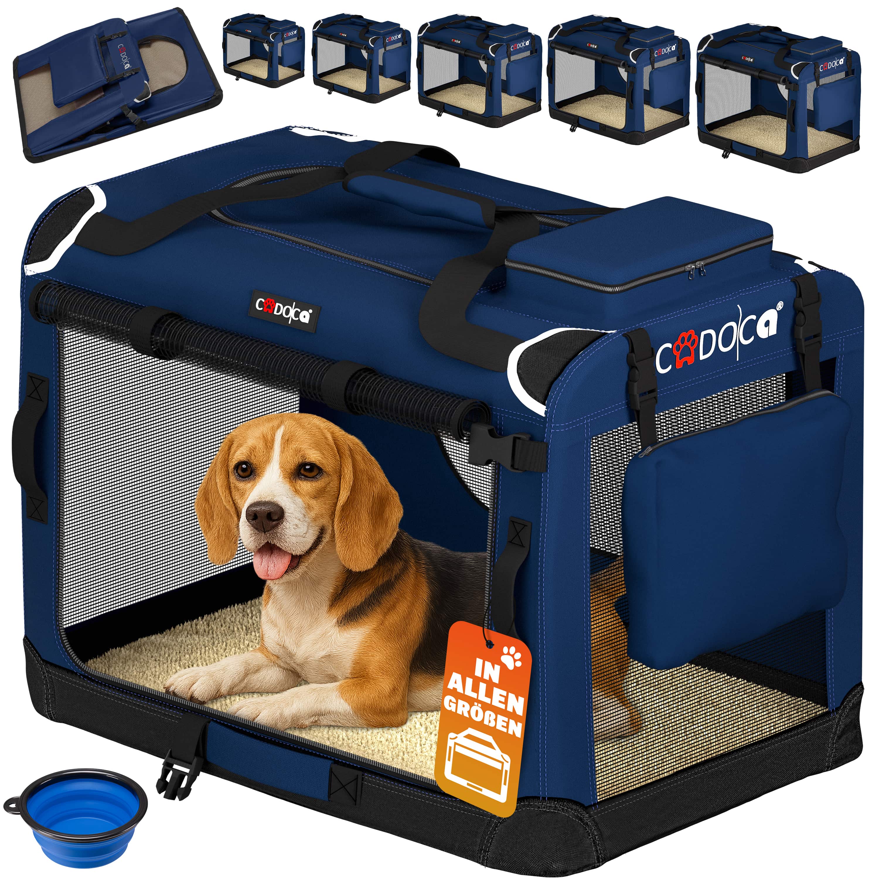 foto del prodotto trasportino per cani blu navy l 70x52x50cm pieghevole