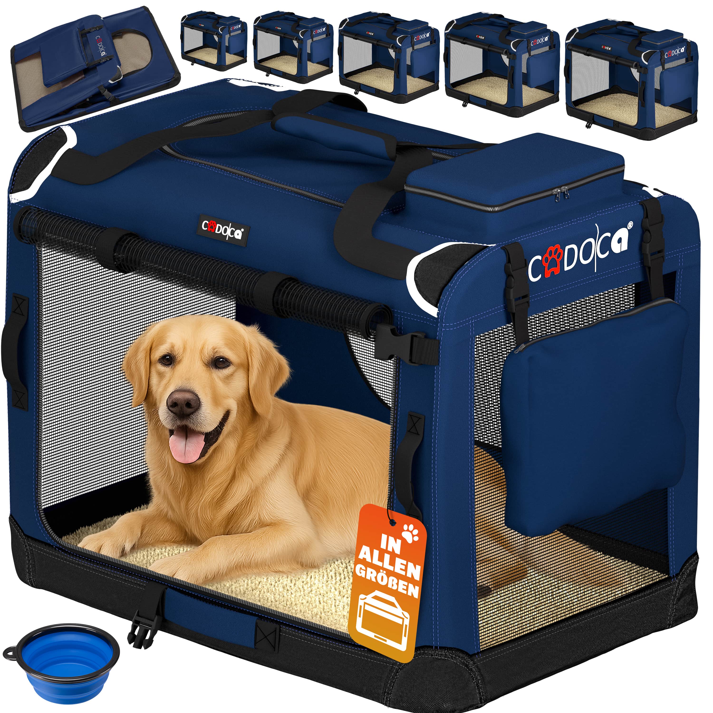 foto del prodotto trasportino per cani blu navy xxxl 101x70x70cm pieghevole