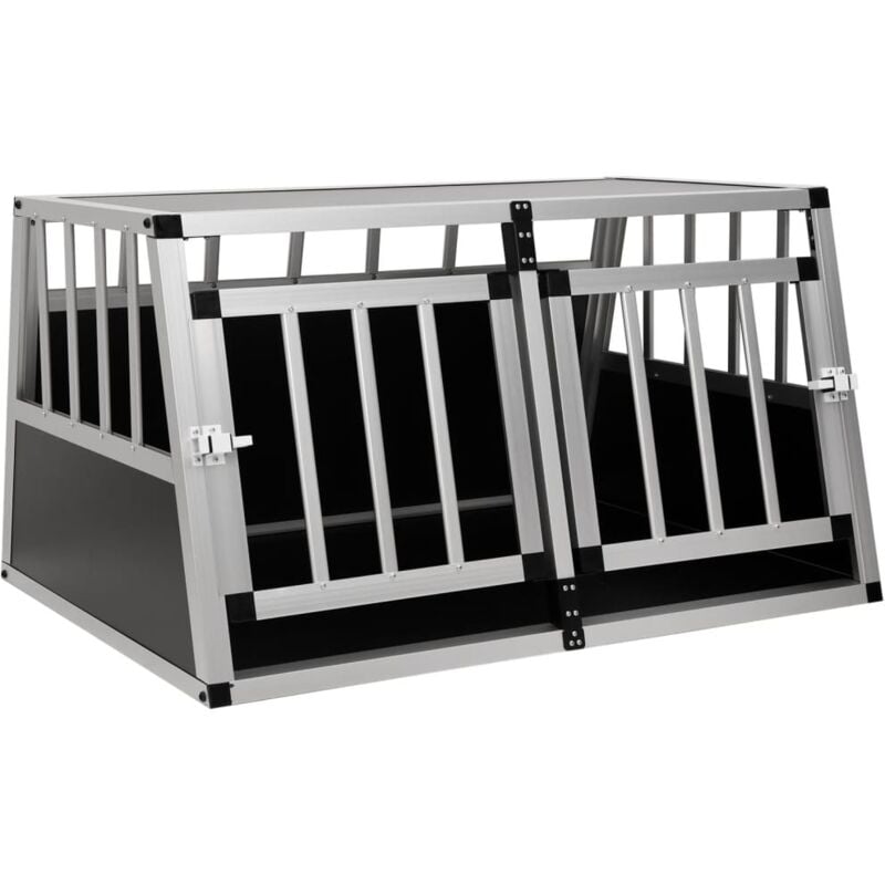 foto del prodotto trasportino per cani con doppia porta in alluminio e mdf varie dimensioni dimensioni 89x69x50 cm