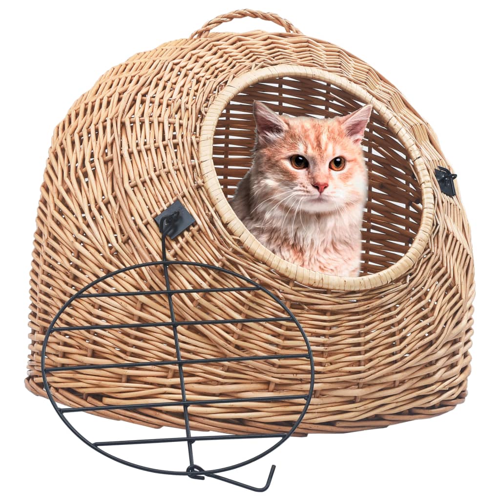 foto del prodotto trasportino per gatti grigio 50x42x40 cm in salice naturale cod mxl 31354