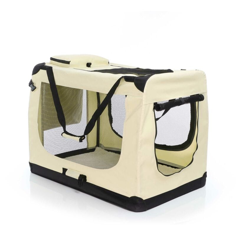 foto del prodotto trasportino pieghevole beige per animali domestici tagl xxxl 101x68x70cm maniglia copertina fudajo
