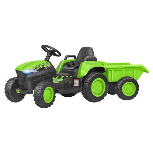 foto del prodotto trattore elettrico globo 42752 espidko 12v r c con rimorchio verde e n