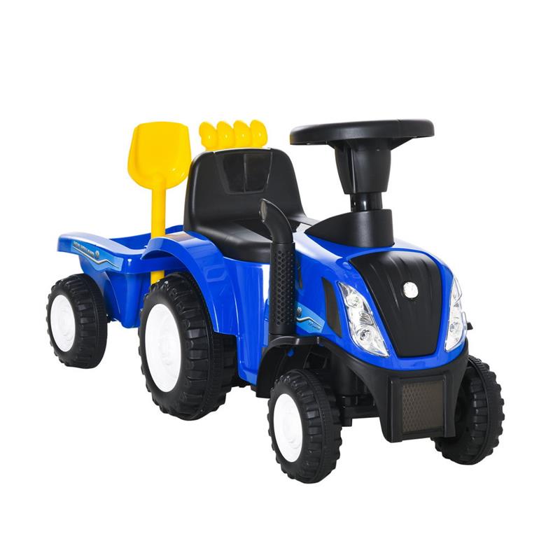 foto del prodotto trattore per bambini cavalcabile con rimorchio rastrello e pala 12 36 mesi