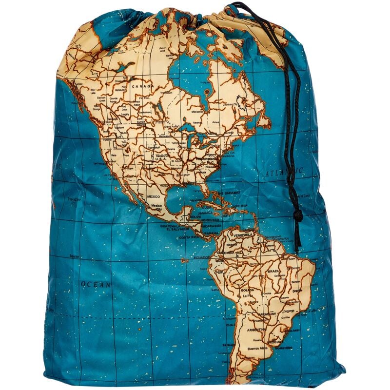 foto del prodotto travel laundry bag map set buste per biancheria sporca da viaggio, pvc, multicolore, 41cm x 56cm, capacit 20 l kikkerland