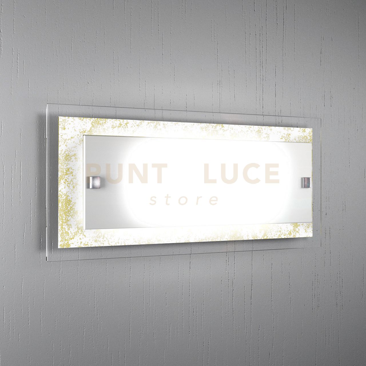 foto del prodotto tray applique grande 2 luci foglia oro 1087 ag fo