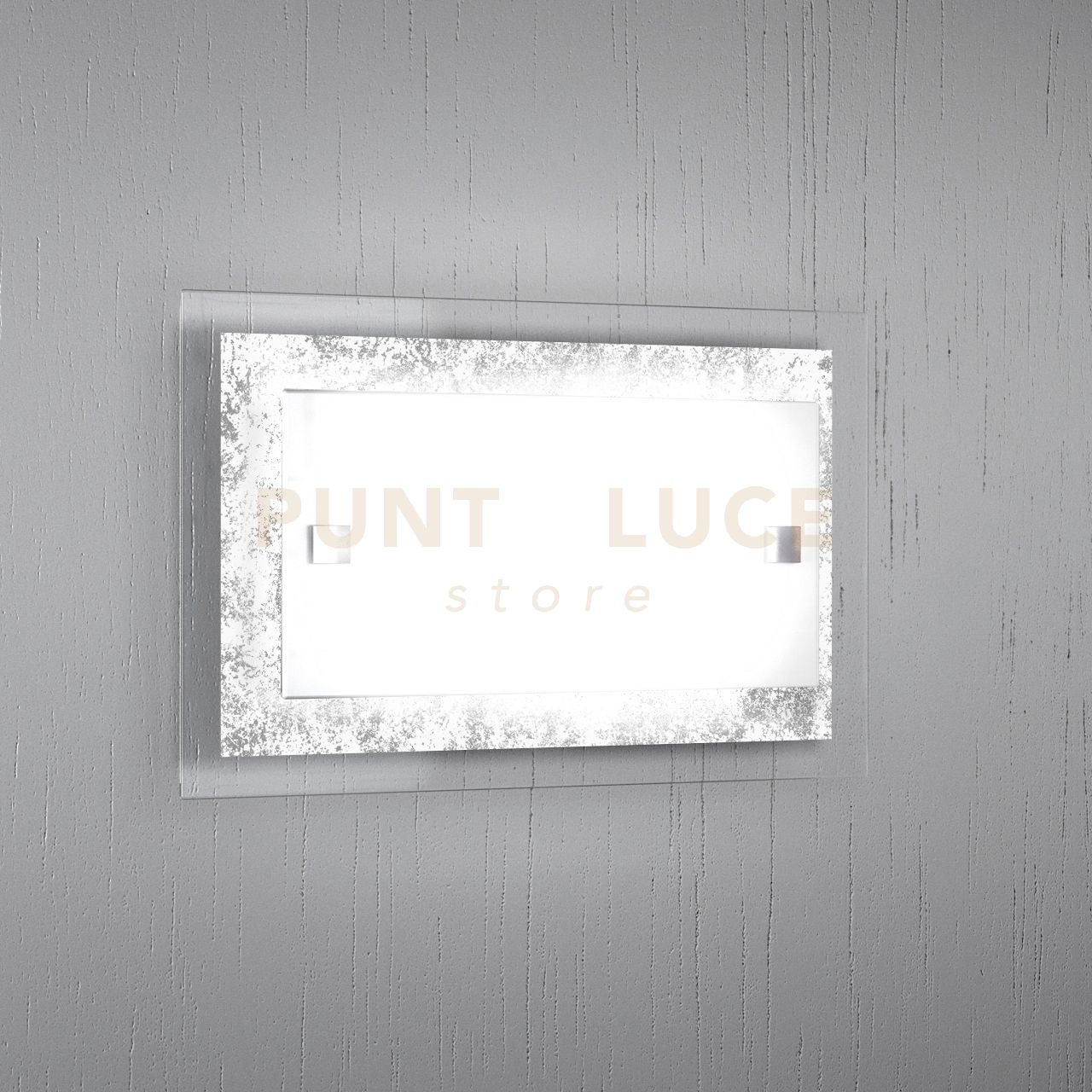 foto del prodotto tray applique piccola 1 luce foglia argento 1087-ap-fa