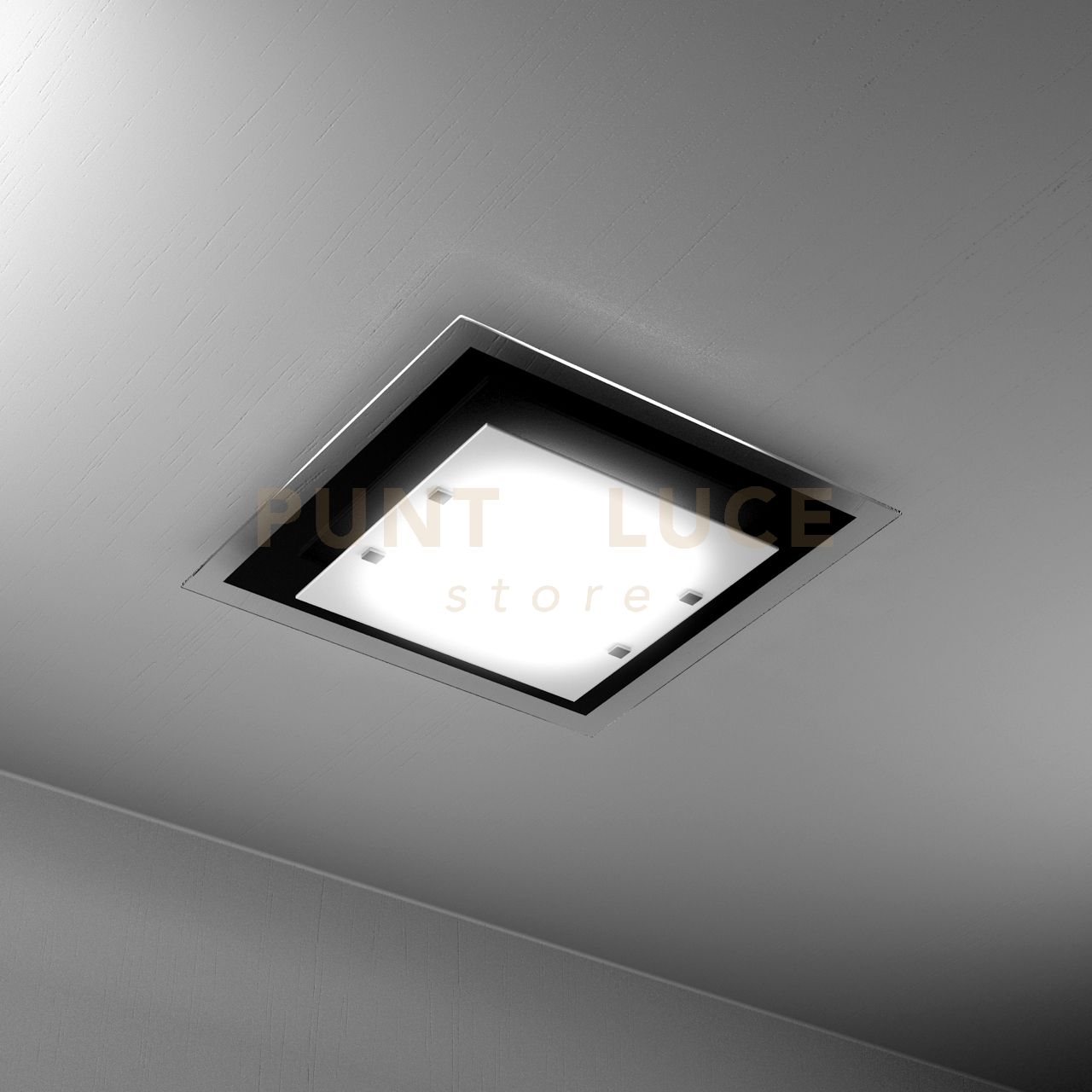 foto del prodotto tray plafoniera 60 cm. 4 luci nera 1087 60 ne