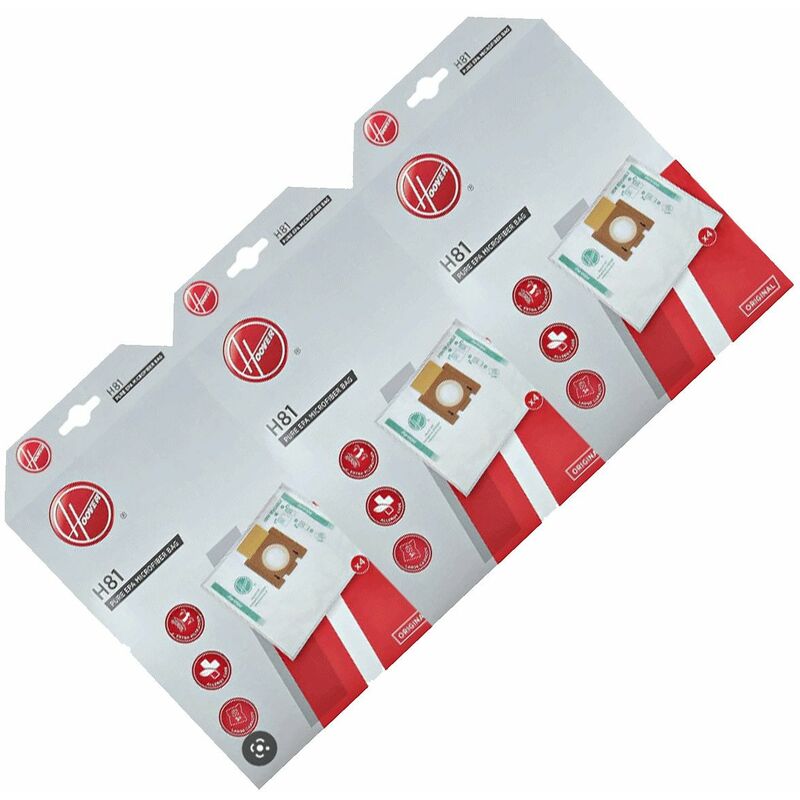 foto del prodotto tre scatole da 4 sacchetti h81 aspirapolvere hoover 4370340