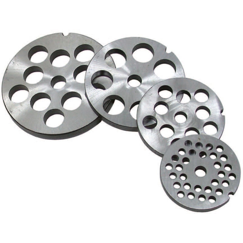 foto del prodotto tre spade piastre autoaffilanti in acciaio inox per tritacarne n 32 foro 8 art.13222 ir 