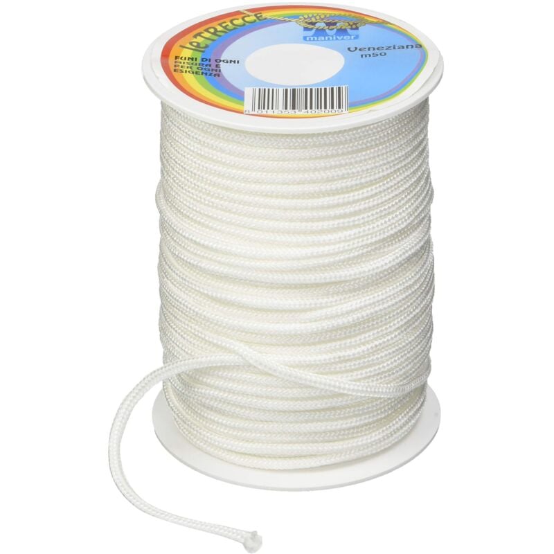 foto del prodotto treccia per veneziana 50 m, nylon, bianco maniver